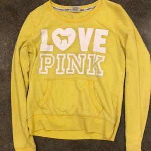 A cute yellow Victoria secret pink sweater